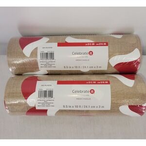 2 Rolls Celebrate It Christmas Santa Hat Decorative Mesh ~ 9.5in x 10ft